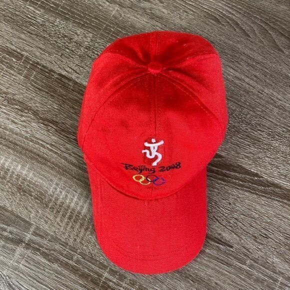 Olympics Hat Beijing 2008 Cap Team Olympic Adjustable Games Logo Winter Red - Picture 5 of 8
